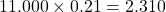 11.000\times0.21=2.310