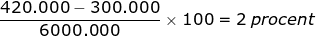 Small frac{420. 000-300. 000}{6000. 000}times 100 = 2: procent