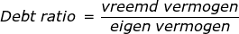 Small debt; ratio; =frac{vreemd ; vermogen}{eigen ; vermogen}