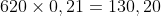 620times 0,21=130,20